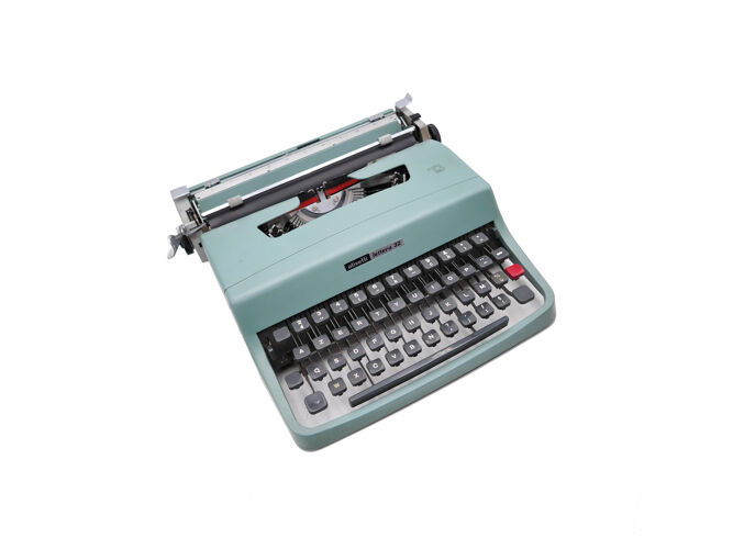Machine à écrire Olivetti Lettera 32 verte révisée ruban neuf