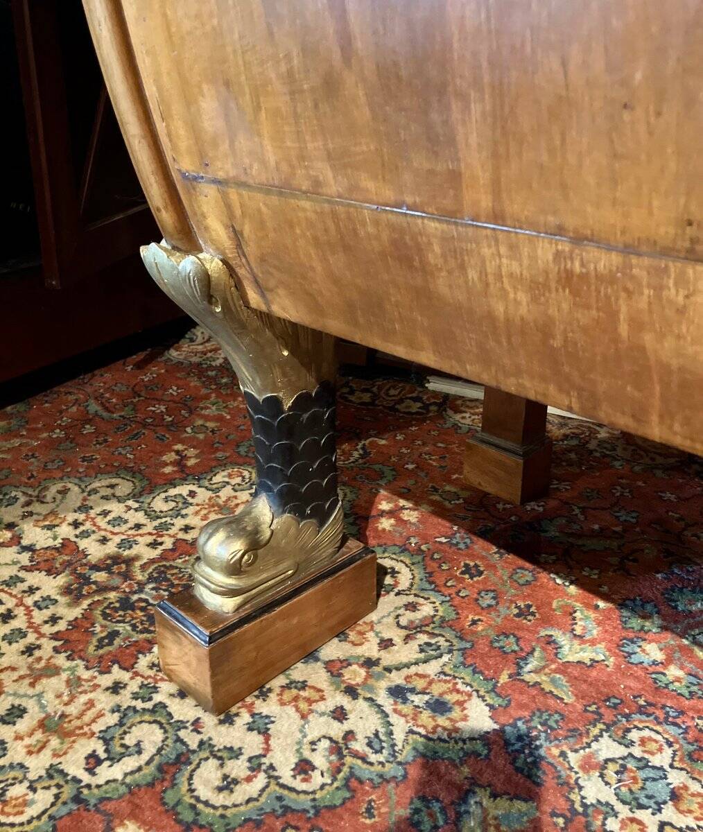 Biedermeier Armoire with Intricate Carvings and Urn Shape