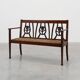 Belgium art deco bench in oak wood 1920s