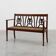 Belgium art deco bench in oak wood 1920s