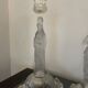 3 clear glass candle holders