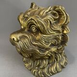 Pot à tabac en bronze en forme de tête de chien, vers 1900