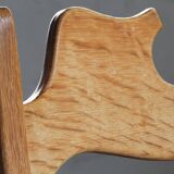 Set of 6 vintage Danish oak razorblade highback chairs by H. Kjærnulf, 1960s