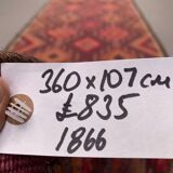 Old turkish kilim runner 360x107 cm
