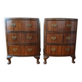 Pair of small English Queen Anne style chests of drawers – 1950s