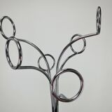 Coat rack 70's orange and chrome by Fase