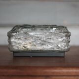 Vintage wall light, vintage ceiling light, thick pressed molded glass wall light