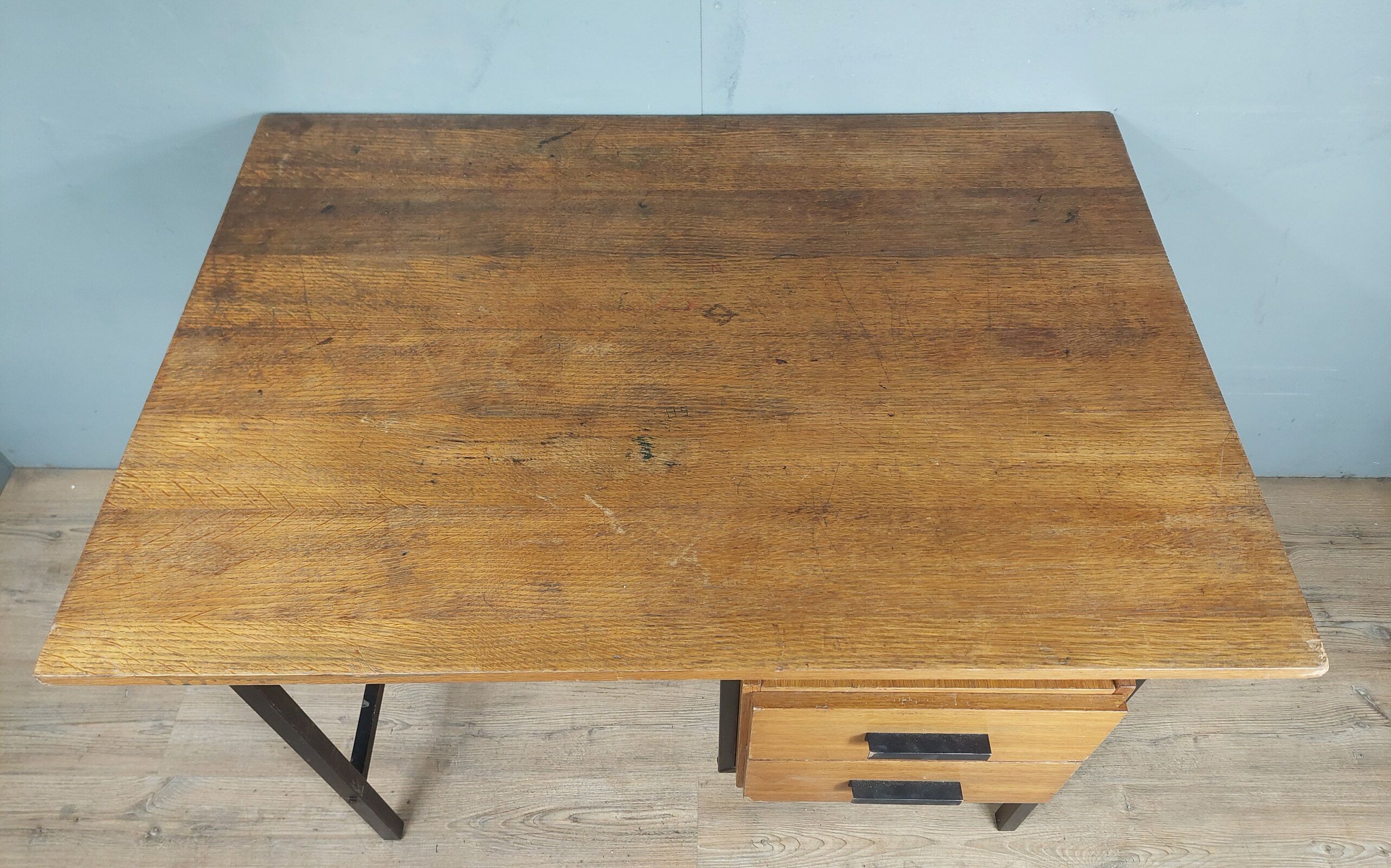 Vintage wood and iron desk