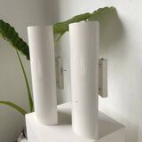 Pair of Parscot wall lights in white lacquered metal from the 80s
