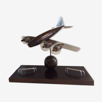 Rosewood wooden airplane desk model art deco period 1930 - 1940