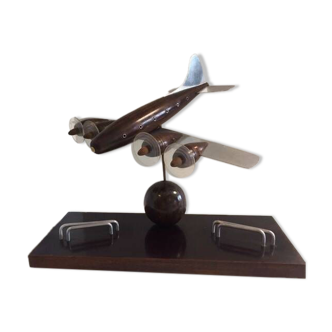 Rosewood wooden airplane desk model art deco period 1930 - 1940