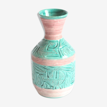 Vase avec pélicans par Fratelli Fianciulacci sgraffito , italie, années 1960