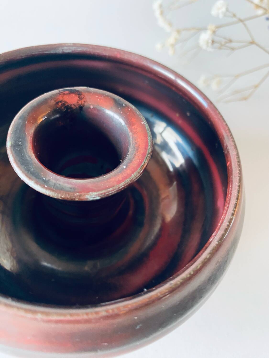 Ceramic candle holder signed