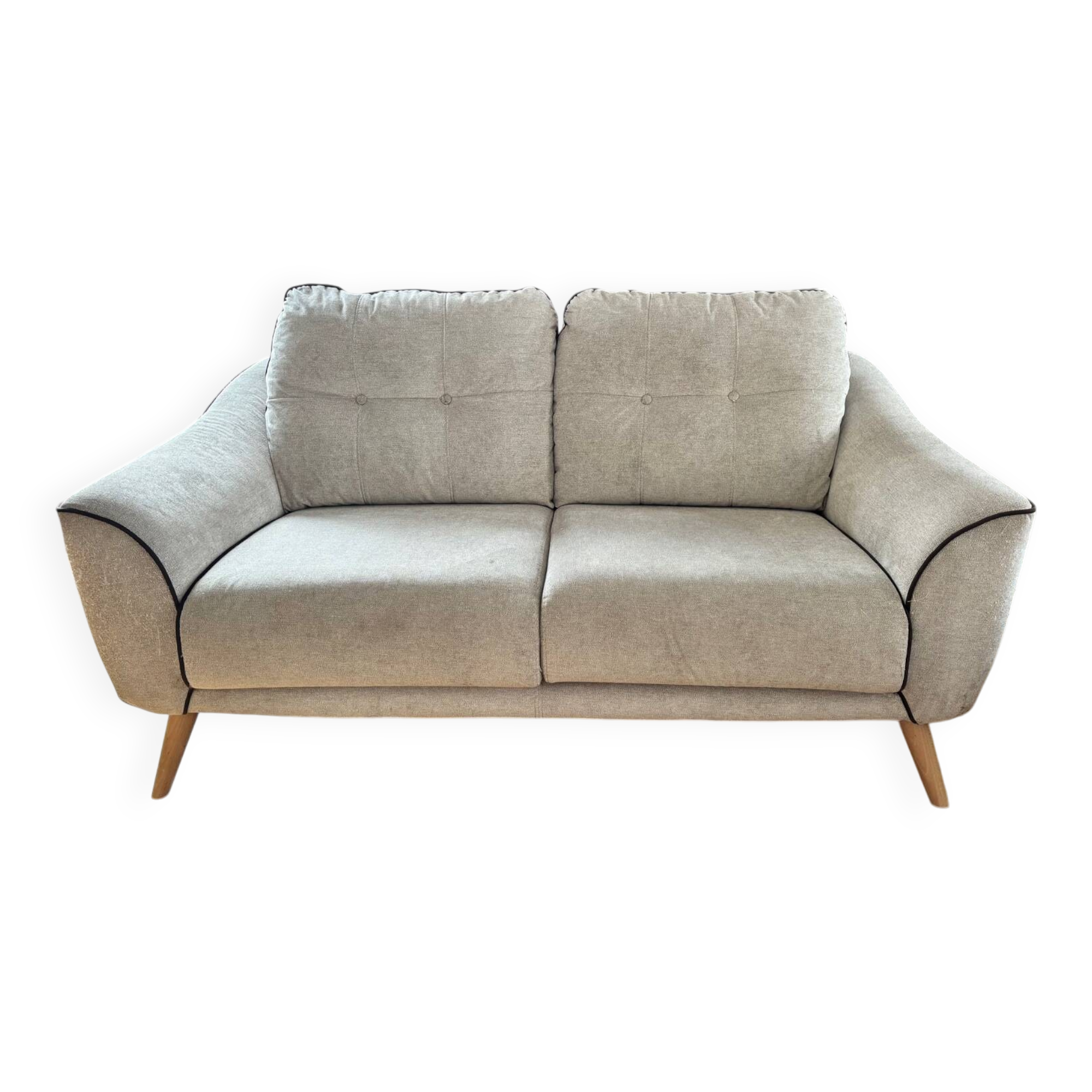 Grey two-seater sofa