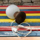 Vintage wooden and glass lamp 1970