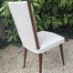 Set of 4 Vintage Mid-Century Modern Chairs with Tapered Legs and Metal Sabers -