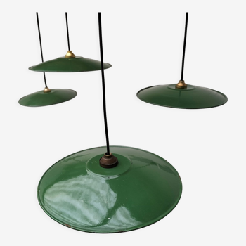 Lot de 4 lampes en tôle émaillée