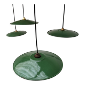 Lot de 4 lampes en tôle émaillée