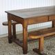 Farmhouse table and two benches, antique wooden farmhouse table, living room furniture, country style, chalet style, decor