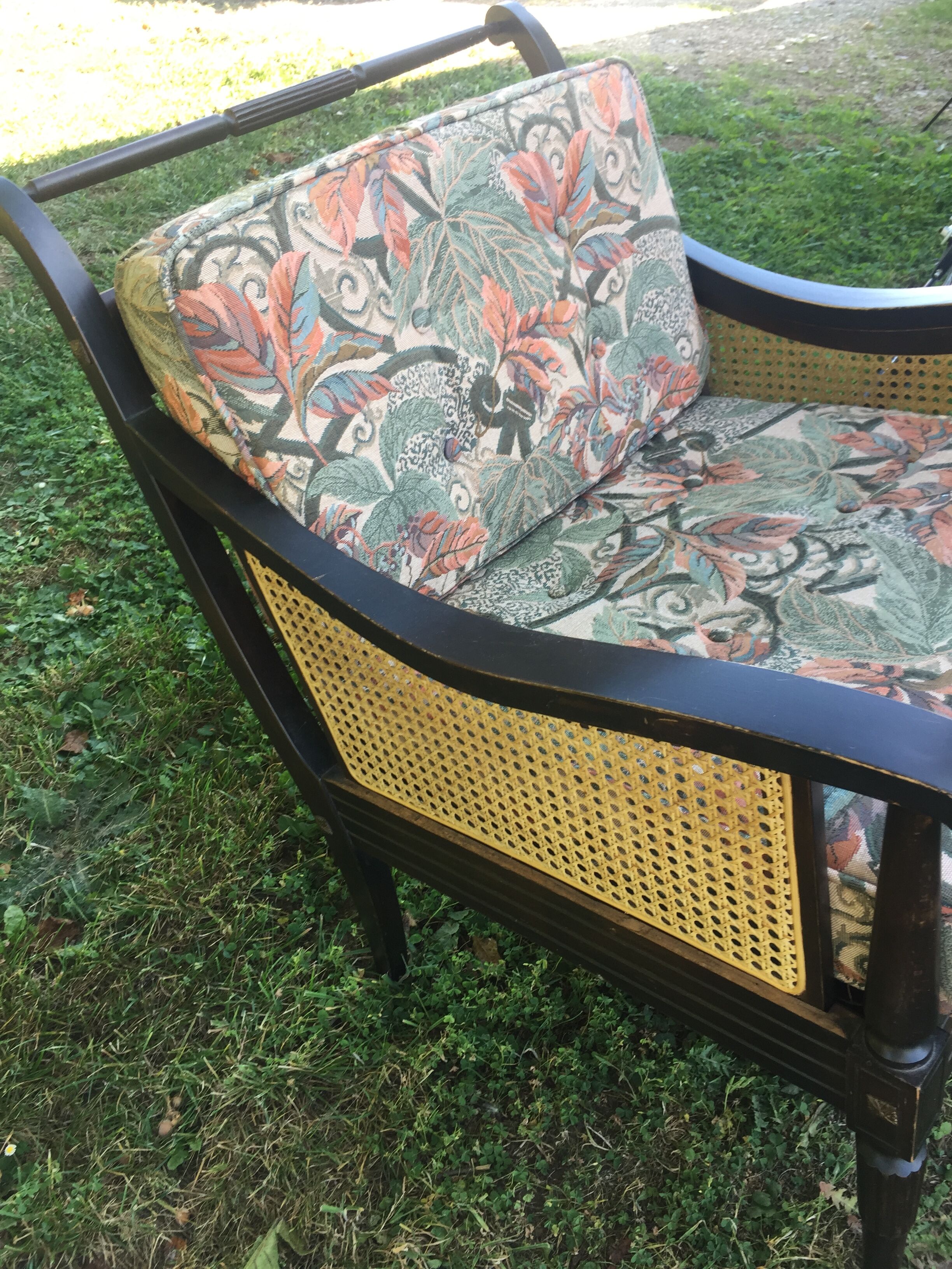 Black wood armchair and canning