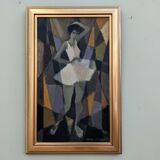 Peinture à l’huile figurative suédoise  « Cubist Dancer »