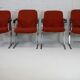 4 "space age" armchairs, chrome steel base