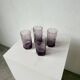 Set of 4 purple graphic octagonal glasses