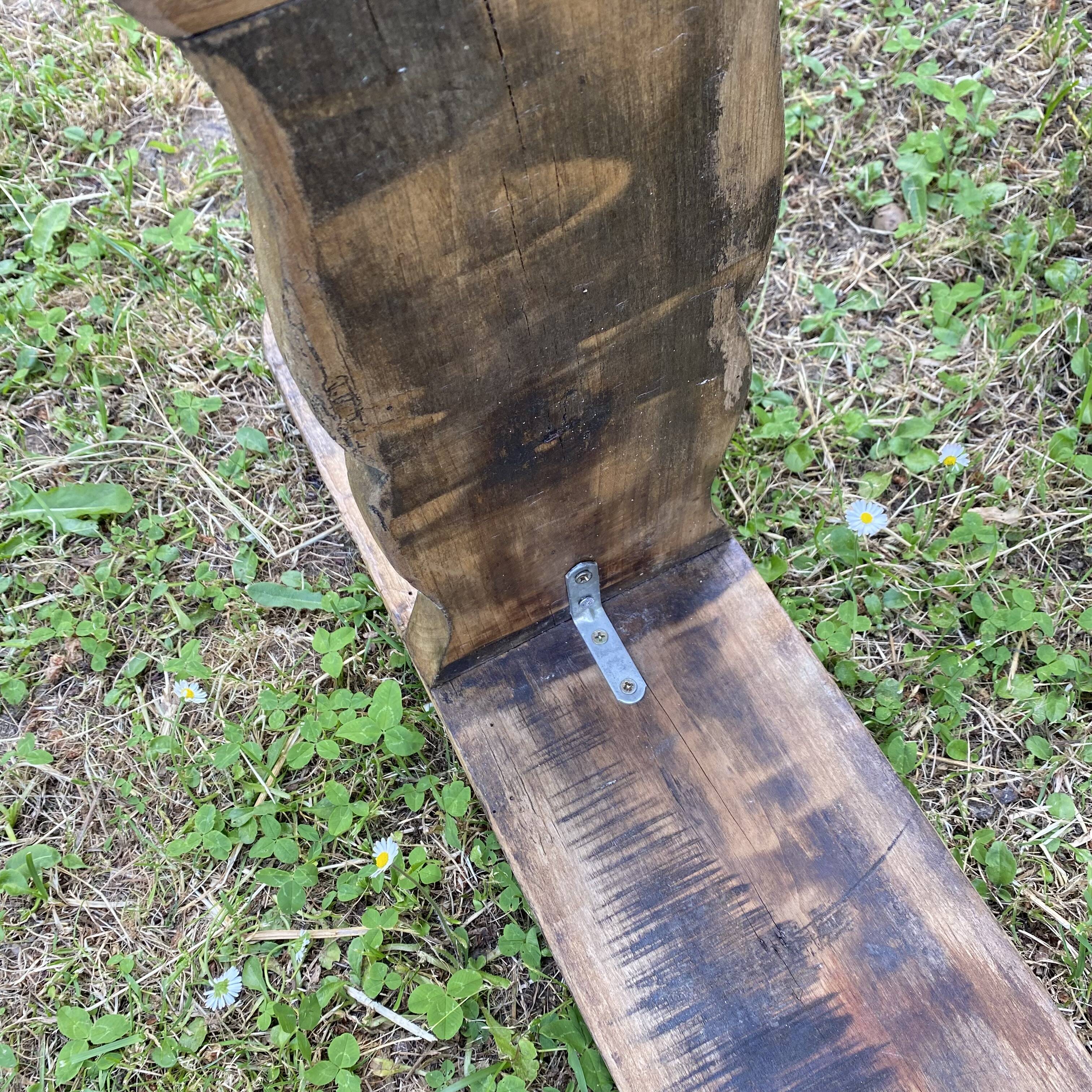 Wooden farmhouse bench