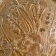Vintage etched glass heart shaped dish with floral pattern