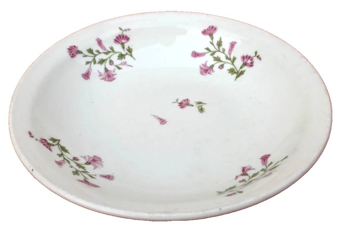 1900s Deep plate White porcelain with floral decoration