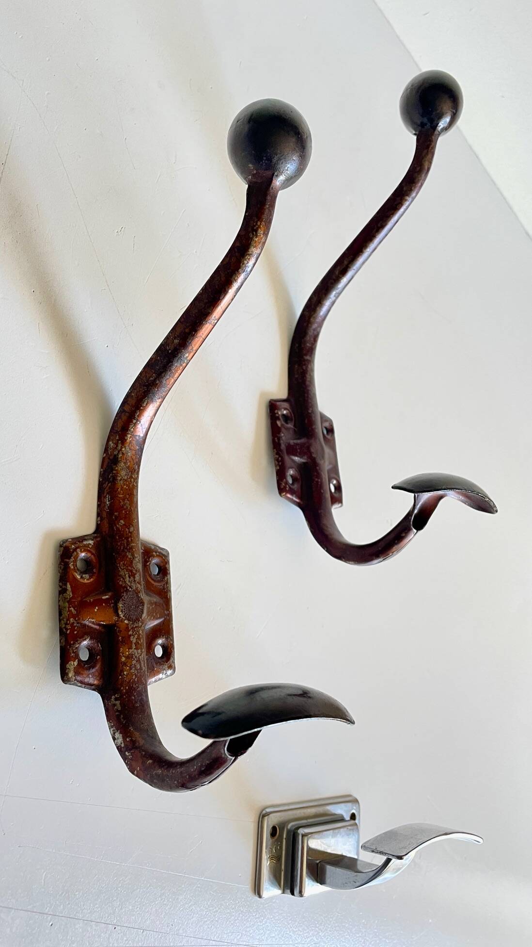 Pateres vintage metal patina