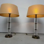 Pair of vintage lucite table lamps, 1980s