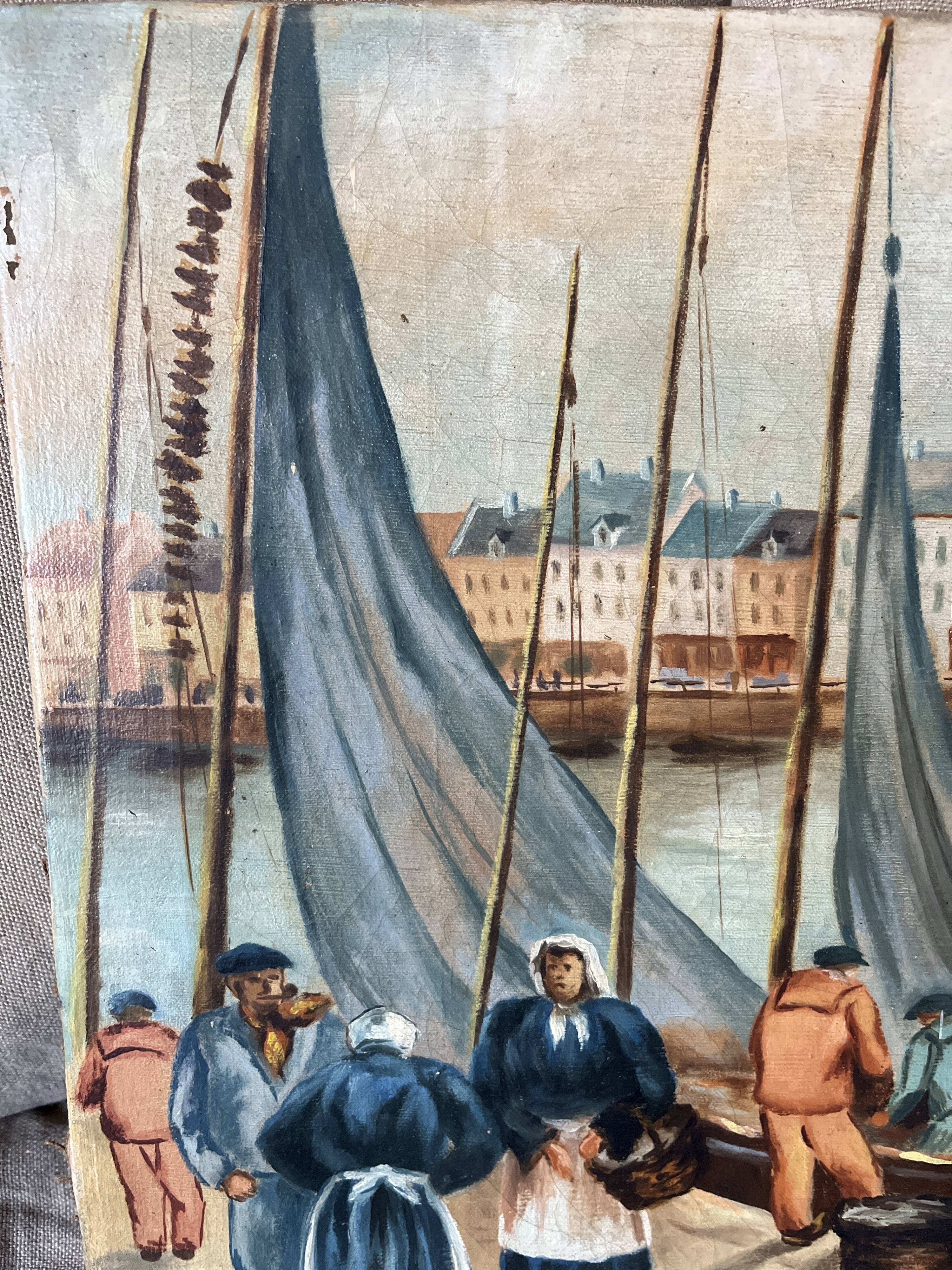 Old marine painting signed