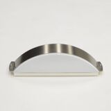 Stainless steel and glass wall lamp by Glashütte Limburg, 1970s Germany.