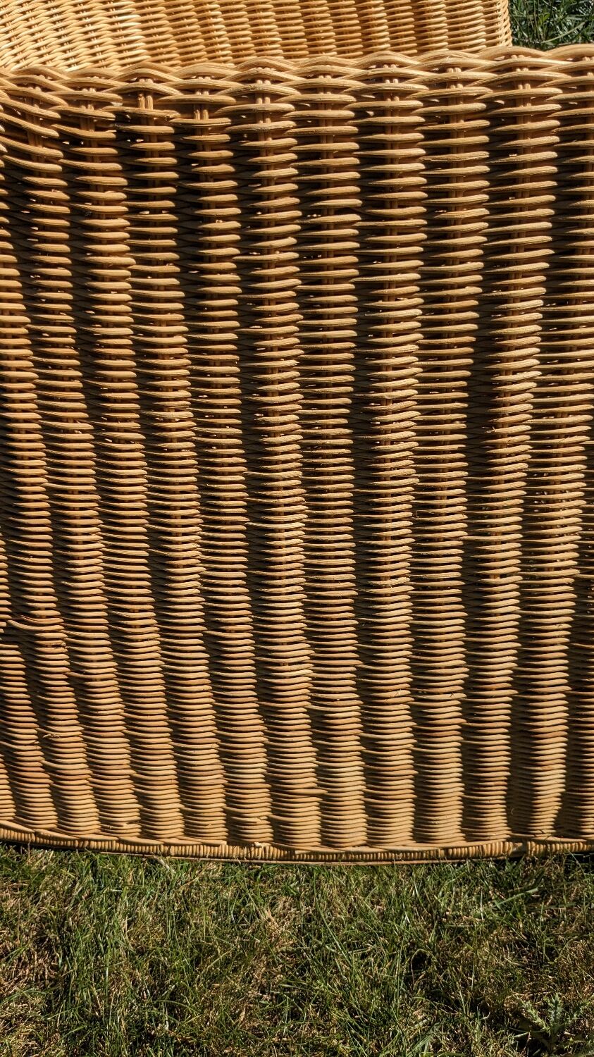 Wicker and rattan rocking chair
