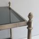 Neoclassical silver coffee table with bluish glass tops