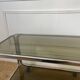 Rolling serving cart in chromed steel and smoked glass, 70s design