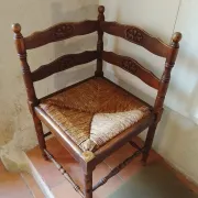 Vintage corner armchair, provencal rustic style