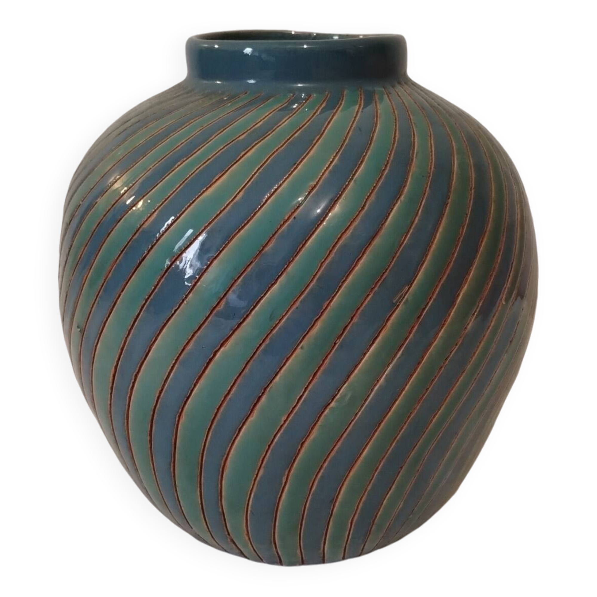 Two-tone glazed ceramic vase