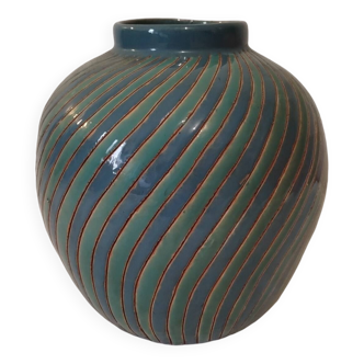 Vase en céramique vernissé bicolor