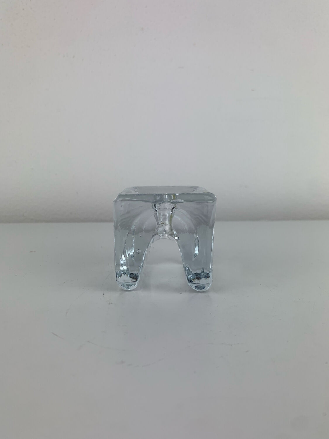 Juhava "ice cube" glass candlestick, vintage