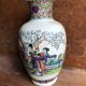 Old Chinese vase white ceramic decor scene vintage characters