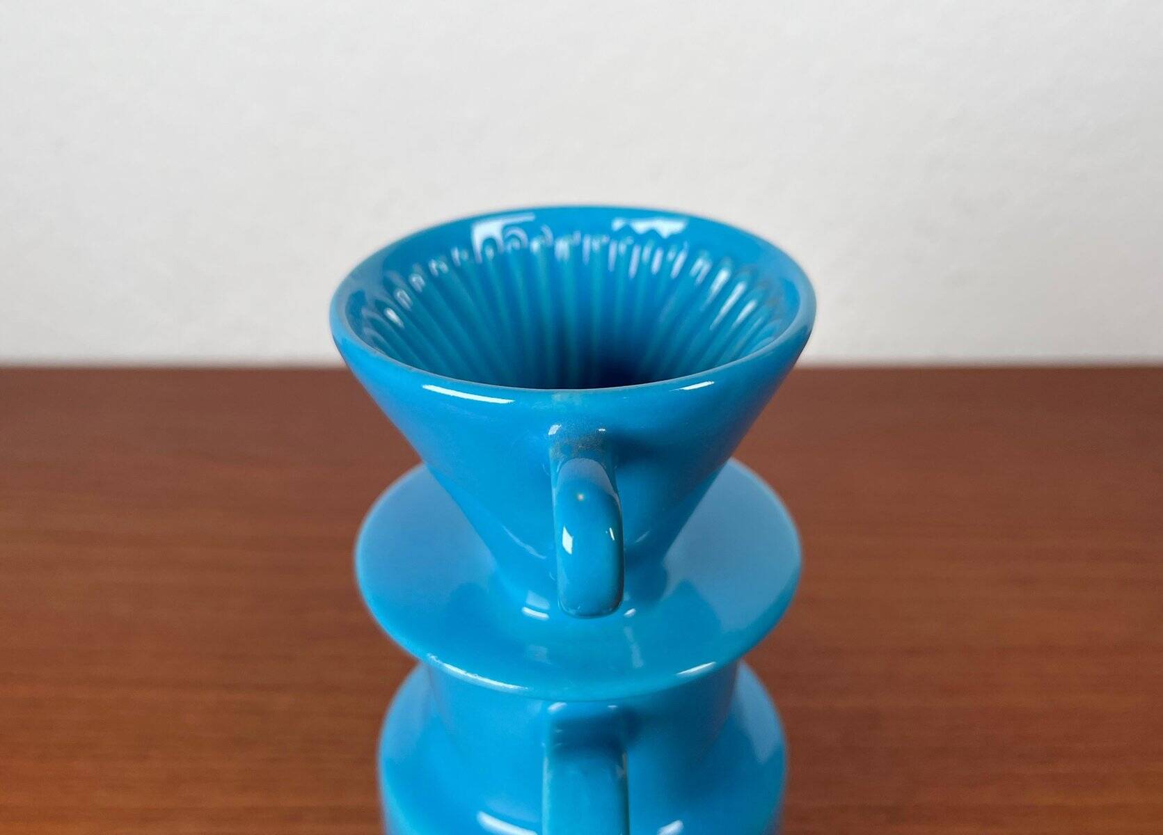 German Mid-Century Modern Space Age Ceramic Puppet-size Coffee Filter and Pot Set from Melitta, 1960s, Set of 2