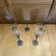 Set of 5 Champagne Flutes BORMIOLI ROCCO Moulded Glass + Vintage Blue Stem