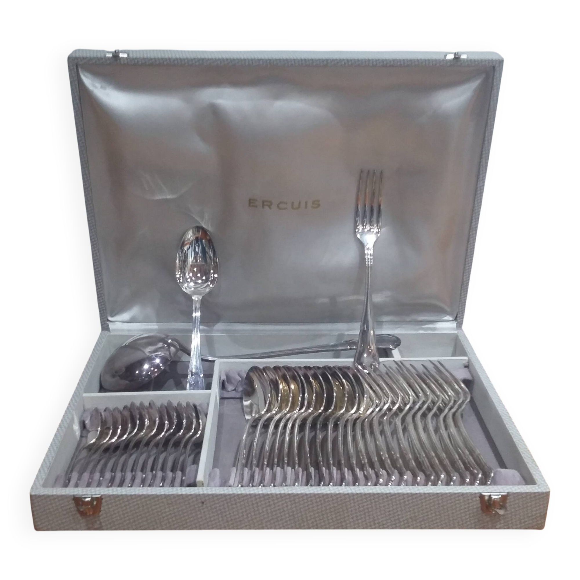 37-Piece Silver-Plated Metal Cutlery Set from Ercuis