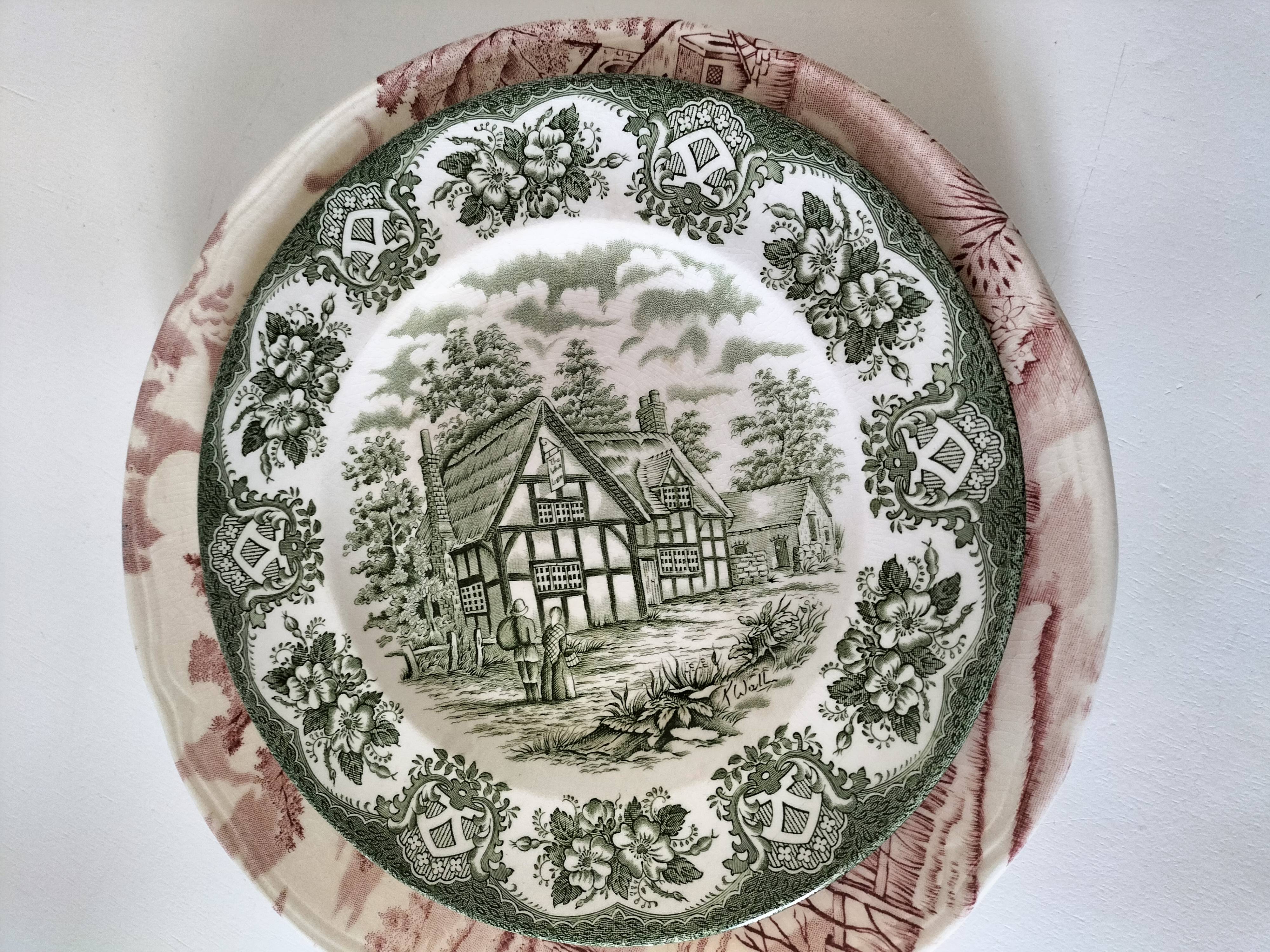 4 Lunéville & Ironstone plates – English Style decor