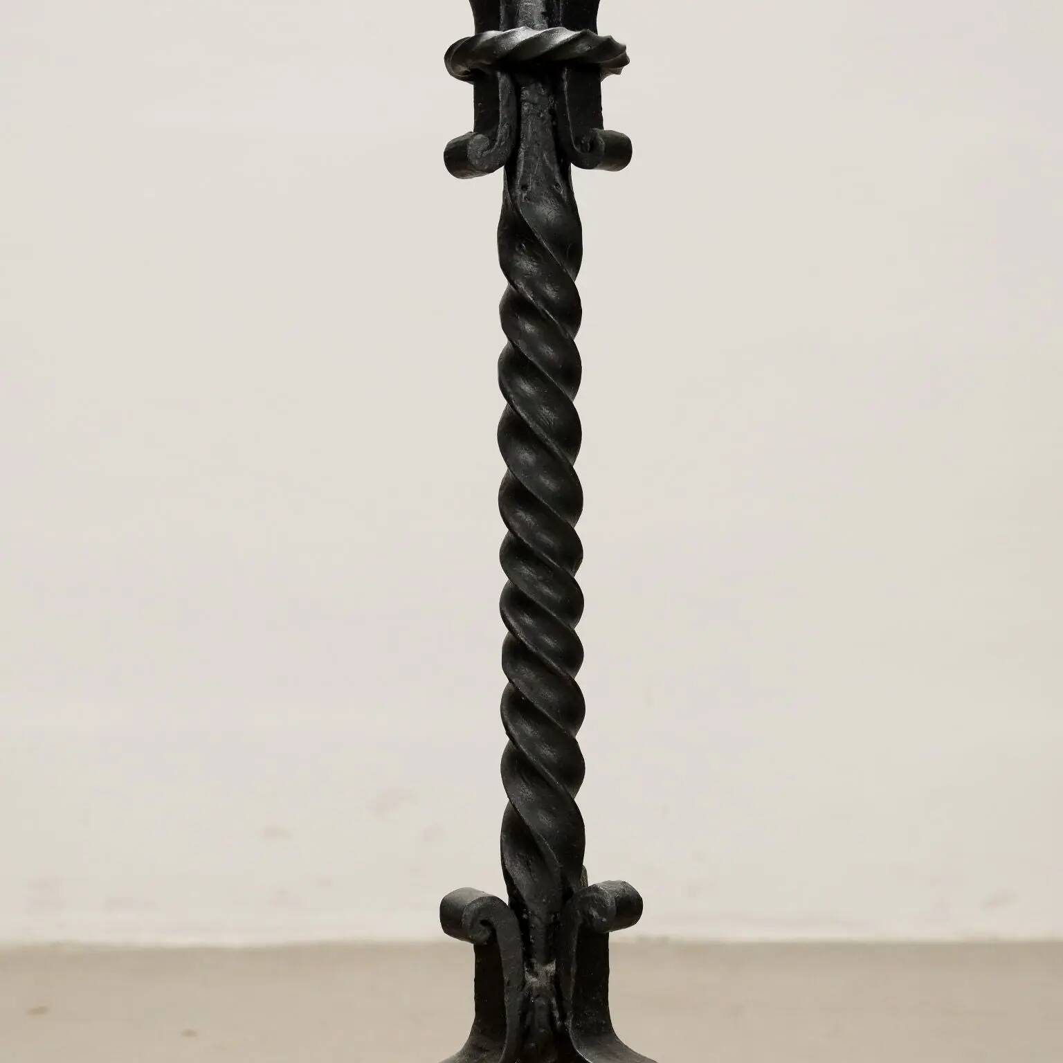 Antique three-legged wrought iron planter with basin, Italy, 20th century