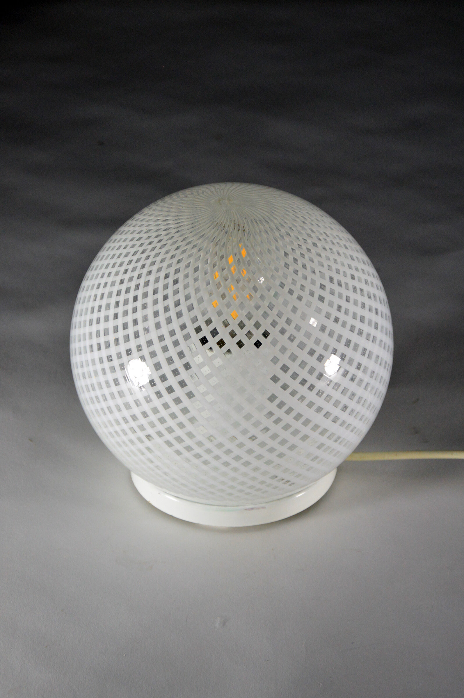 Lampe de table en verre, signée venini, années 1960