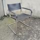 Set of 5 leather/chrome cantilever chairs