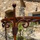 Wrought iron umbrella holder